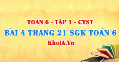 Bài 4 trang 21 SGK Toán 6 Tập 1 Chân trời sáng tạo